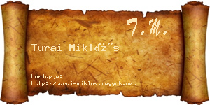 Turai Miklós névjegykártya